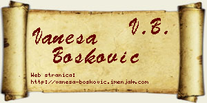 Vanesa Bošković vizit kartica